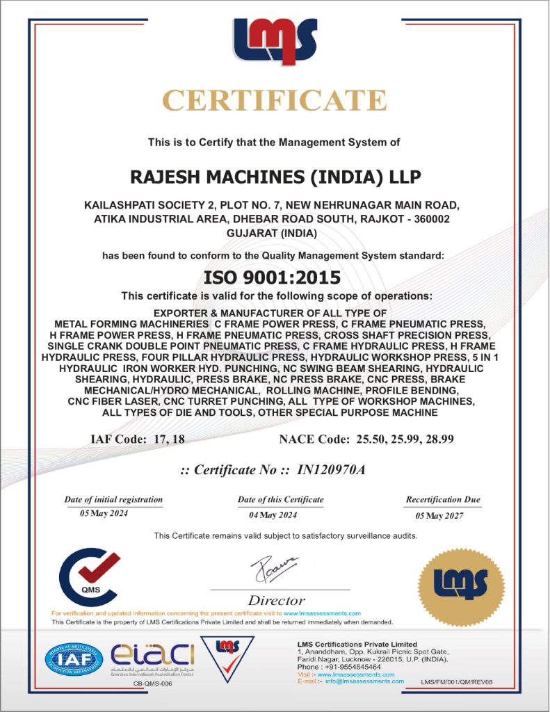 ISO 9001 2015 CERTIFICATE